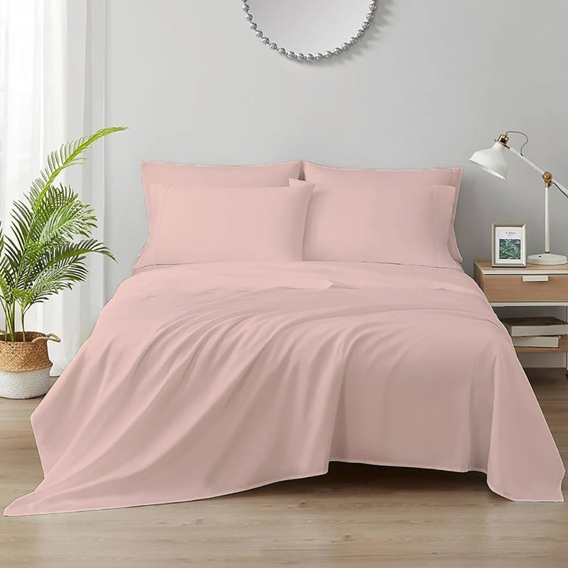 Ensemble de draps 100% coton jersey, Simple, Rougir