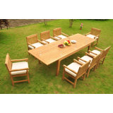 Koby Outdoor 11 - Piece Teak Dining Set