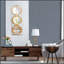 Miroir mural 3 pièces dans un cadre rectangulaire doré, décoration murale pour la chambre à coucher et le salon