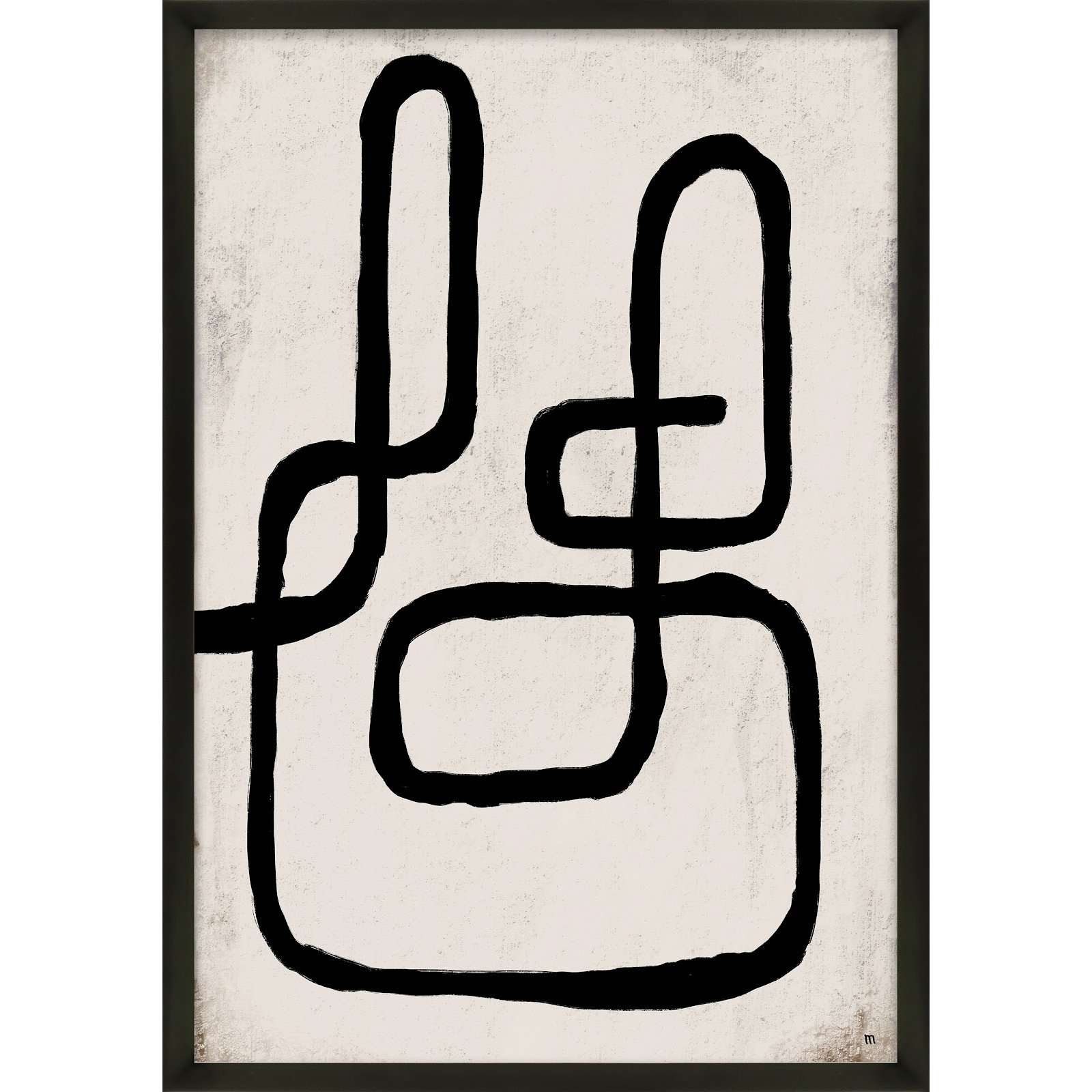 Linework 1 by StudioM, Black Framed Paper, 30" H x 21" W x 1.25" D