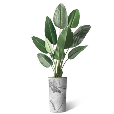 Artificial Tree In Planter, Fake Bird of Paradise Silk Tree Home Decoration (Plant Pot Plus Tree)