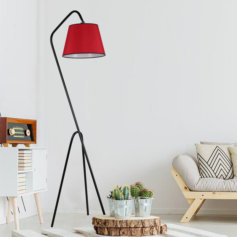 Lampe trépied 65 po Dreadnaught, Rouge, Noir