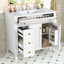 Meuble-lavabo de 36 po avec lavabo, fabrication en bois massif et tiroir rabattable-426467694