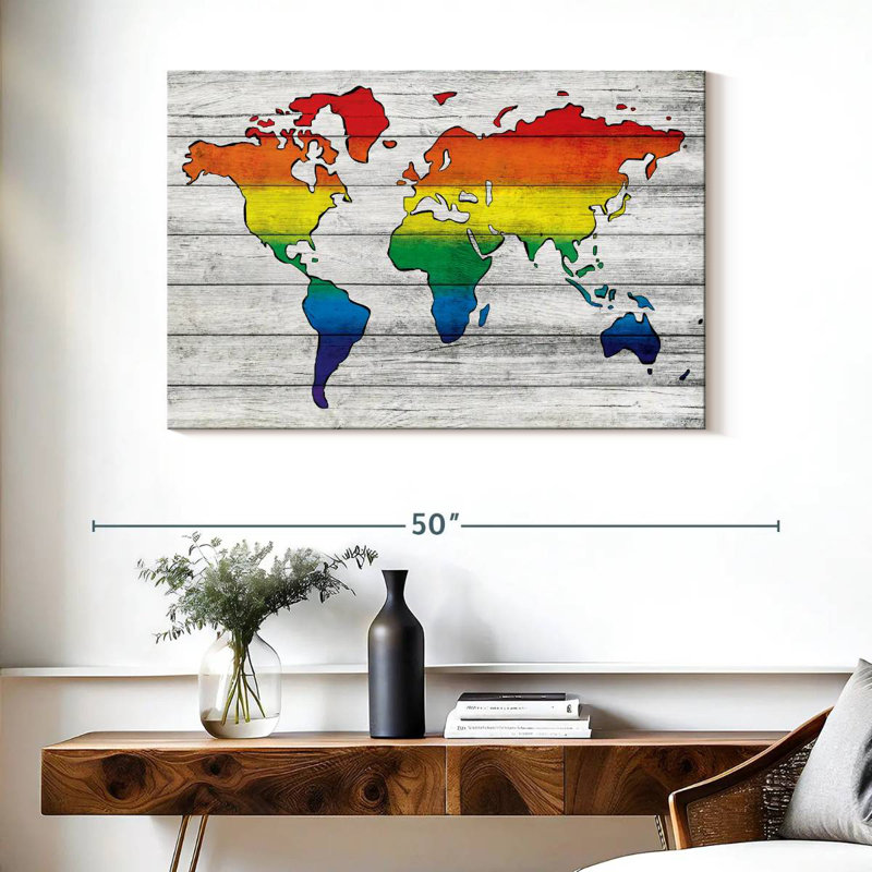 Carte du monde Aliaz Pride, H 26 po x l 39 po