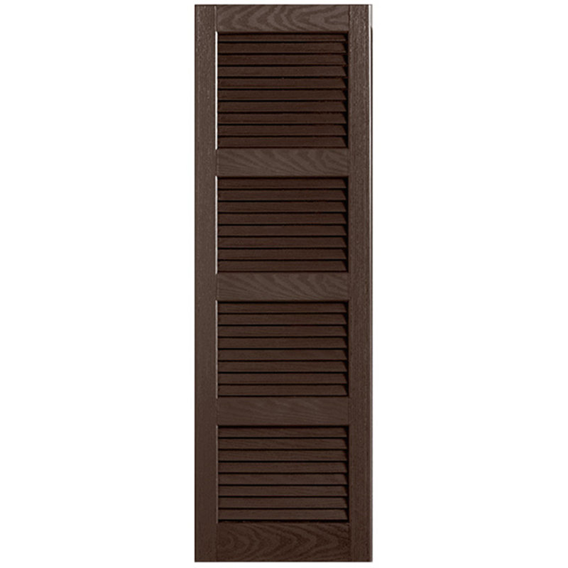 Paire de volets à persiennes droites, 15 po, 78 po, Brun