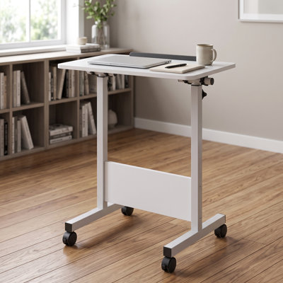 Mobile Adjustable Height Laptop Standing Desk – Portable Computer Desk With Wheels, Portable Sofa Side Table