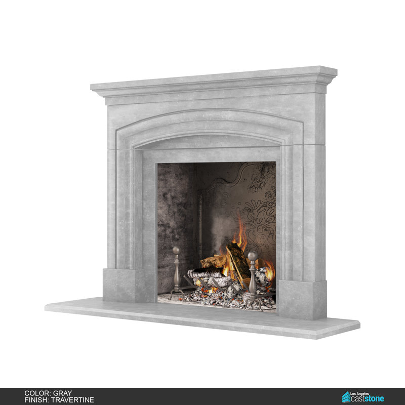 Grand Manchester Fireplace Surround, Travertine Gray