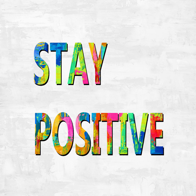 Restez positif arc-en-ciel, H 36 po x l 36 po