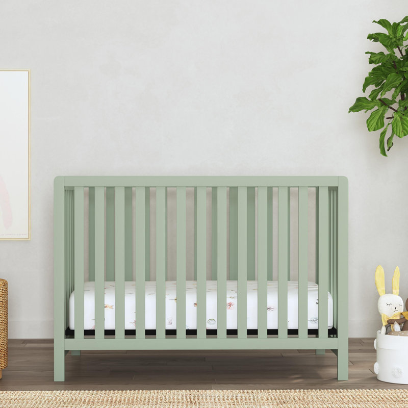 Light Sage 4-in-1 Convertible Crib with Clean Lines
