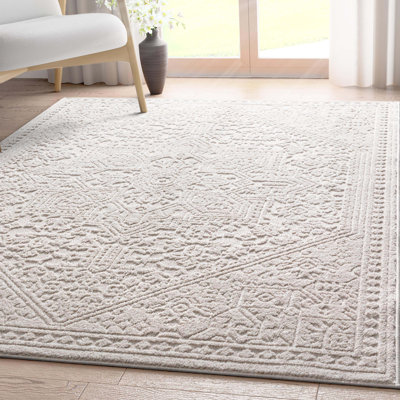 Tapis ivoire Well tissé Harlow Cloud Medallion