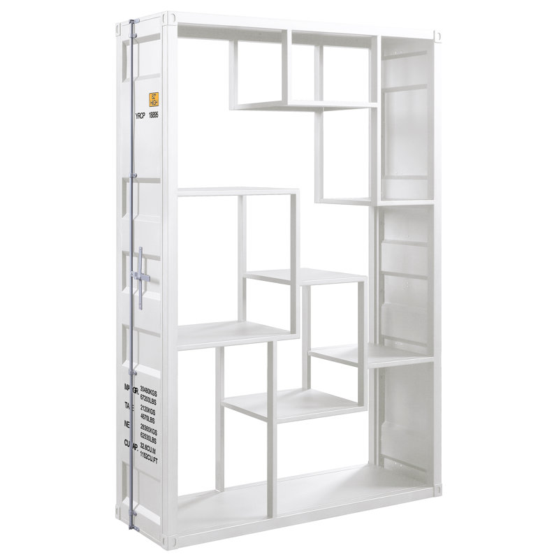 Bibliothèque géométrique à 9 tablettes Egon, Blanc