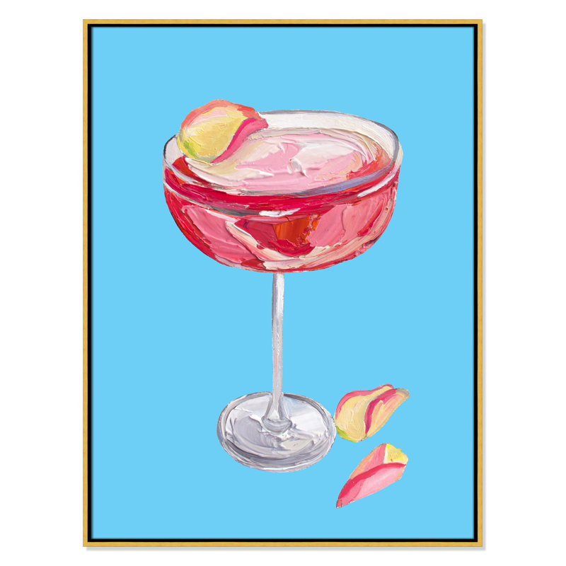 Impression de cocktail Straker - Sparkling Rose Gin par Straker, H 41,5 po x l 31,5 po, Flotteur doré