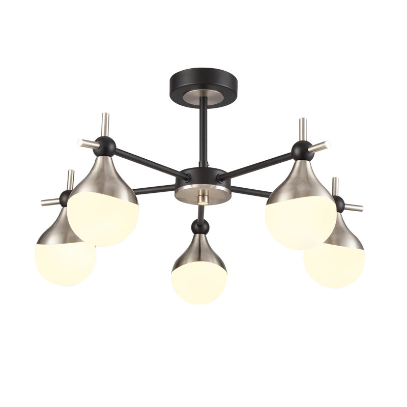Davantae Flush Mount, Black/Satin Nickel
