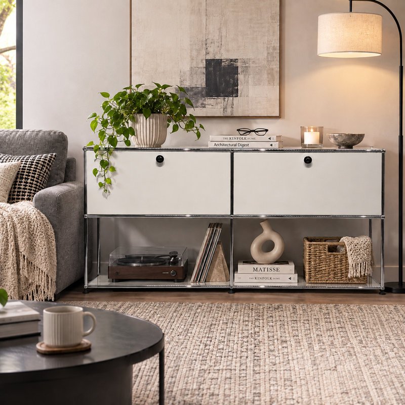 Modern Accent Storage Cabinet, White