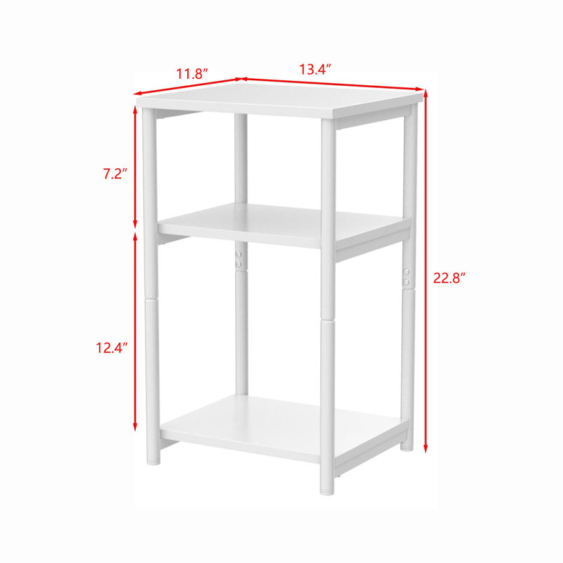 Small End Table for Living Room, White, White