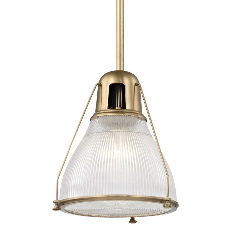 Isabelle 1 - Light Single Pendant, Aged Brass, Ribbed