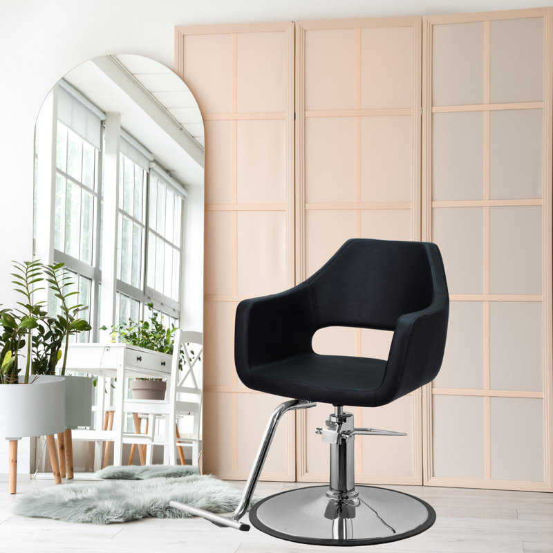 Fauteuil de salon en similicuir Remsen, Noir