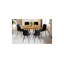 Ensemble de table de salle à manger moderne extensible avec 6 chaises en cuir de polyuréthane noir