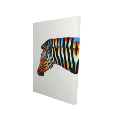 Colorful Zebra - Orange Canvas Home Decor for Animal Lovers