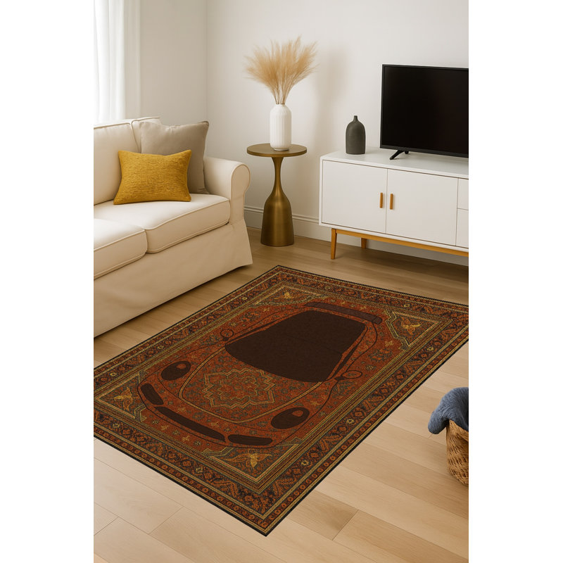 Tapis noir Mosso, 4'7" x 6'7"