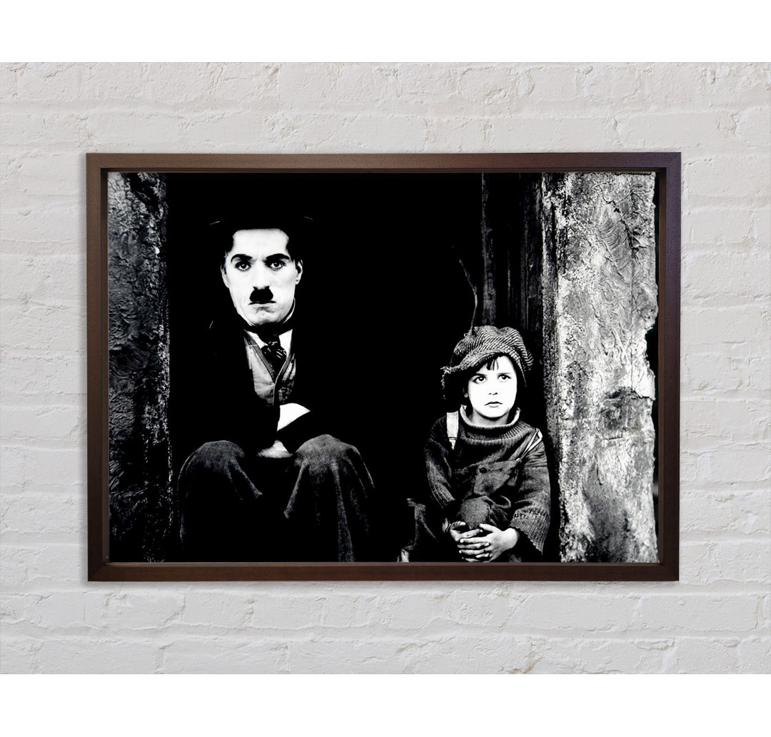 Charlie Chaplin The Kid - Einzelner Bilderrahmen Kunstdrucke auf Leinwand