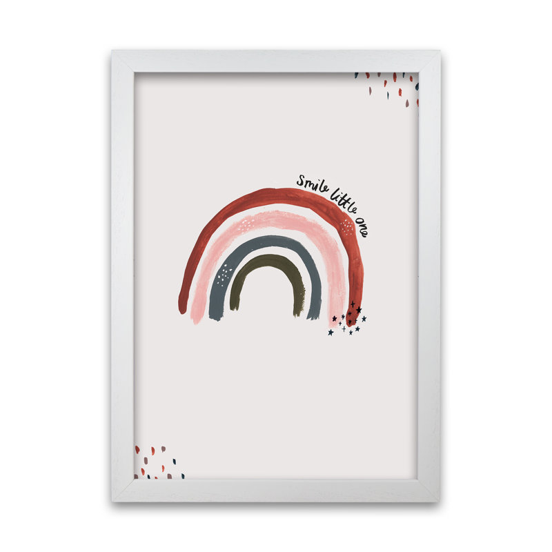 Smile Litte One Rainbow Portrait by Laura Irwin - Print, White Framed, 42cm H x 29.7cm W x 3cm D