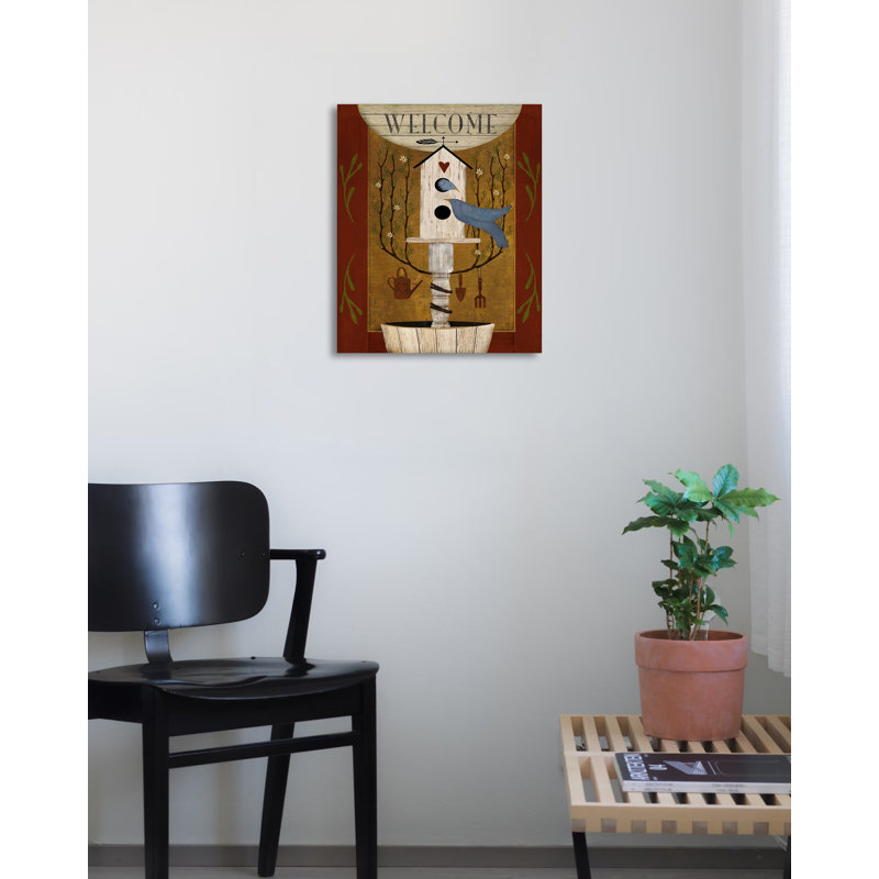 "Welcome Bluebird Birdhouse" par Beth Albert, impression sur toile tendue, H 16 po x l 12 po x P 1,5 po