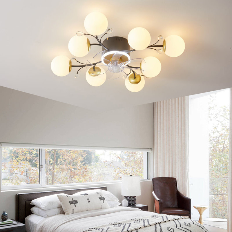 Ventilateur de plafond 33 po avec 8 lumières DEL Gailand