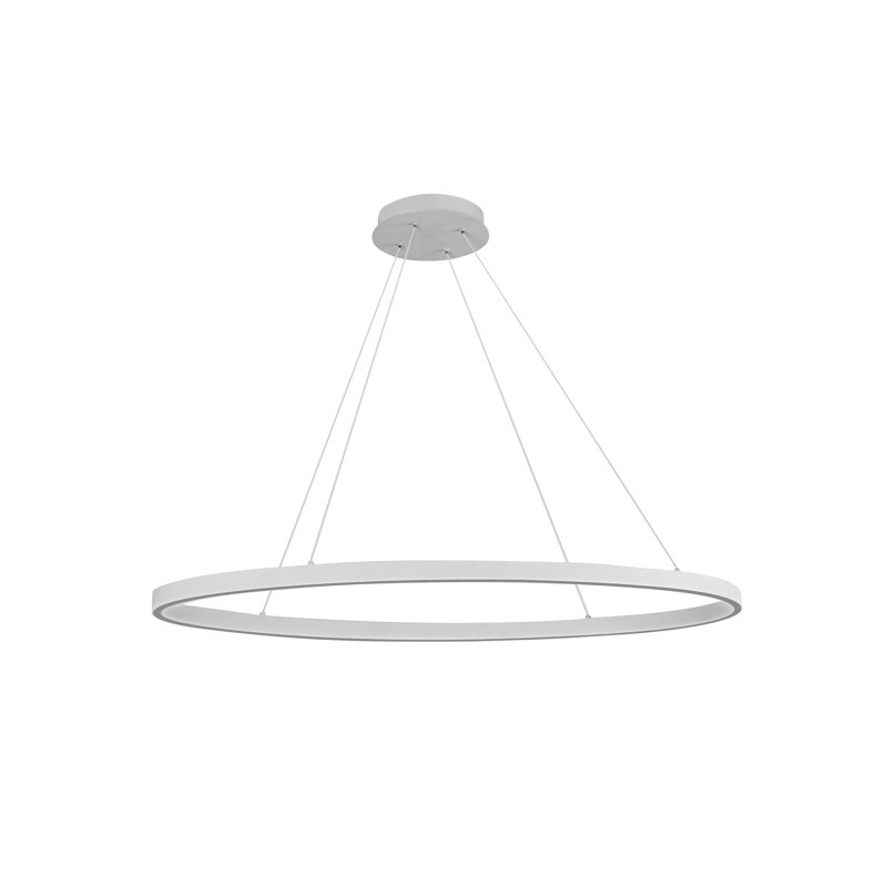 Ovale 1 - Light LED Unique/Statement Pendant,  1.5" H x 39.375" W x 15.75" D, White