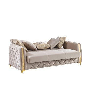 Luxury Upholstered Sofa with Hidden Storage