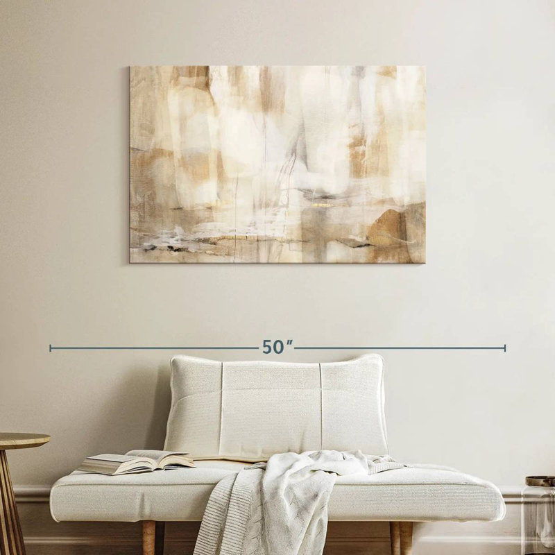 Avery neutre beige abstrait Polyptych