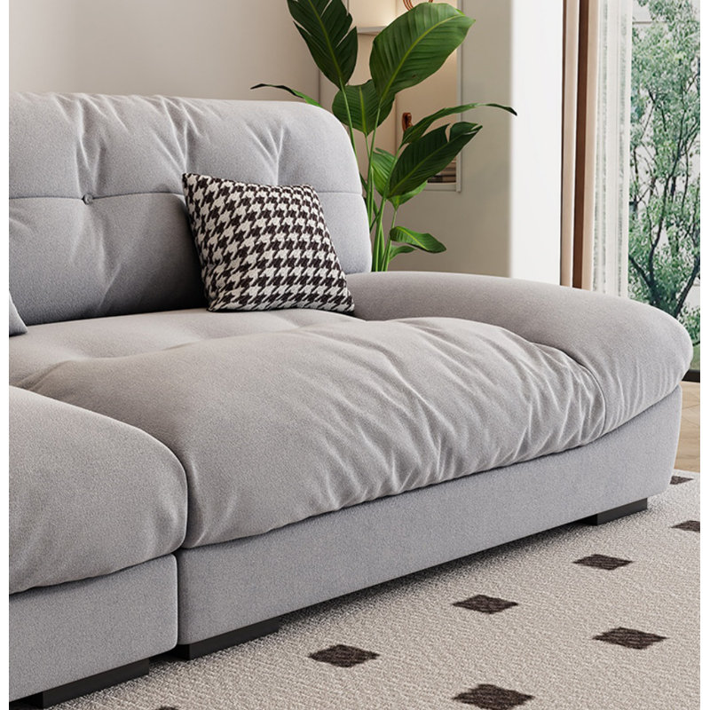 Canapé simple en tissu décontracté, 4, Gris clair, H 27,5 po x l 106,3 po x P 41,3 po
