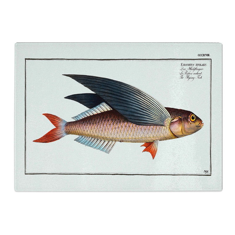 Tempered Glass a Flying-Fish Chopping Board, 39 cm W x 28.5 cm L