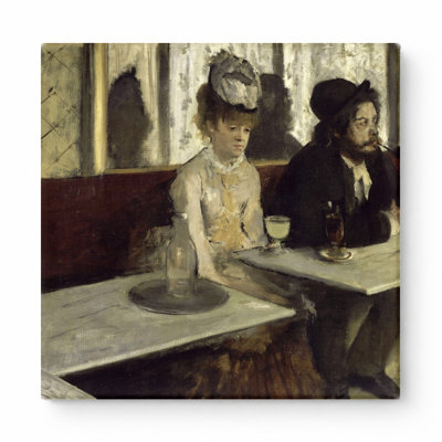 L'Absinthe (1876) — Square Canvas Wall Art