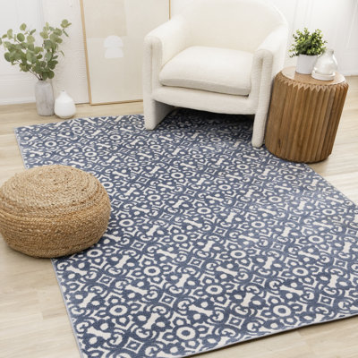 Tapis bleu Trinesha