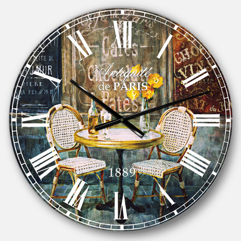 French Cafe - Horloge murale traditionnelle, Grand