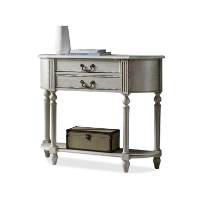 Gray Solid Wood Half-circle Console Table