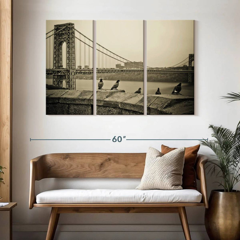Lilie Pigeon Near Bridge, 32" H x 50" W
