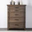 Mobilier de chambre à coucher à panneau à 5 tiroirs de style transitionnel avec finition brune et commode à 1 tiroir