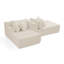 Méridienne à deux places paresseuse, canapé compressé sans assemblage requis, faite de tissu de velours, méridienne moderne et moelleuse, utilisée pour les salons et les chambres à coucher - beige-43061456