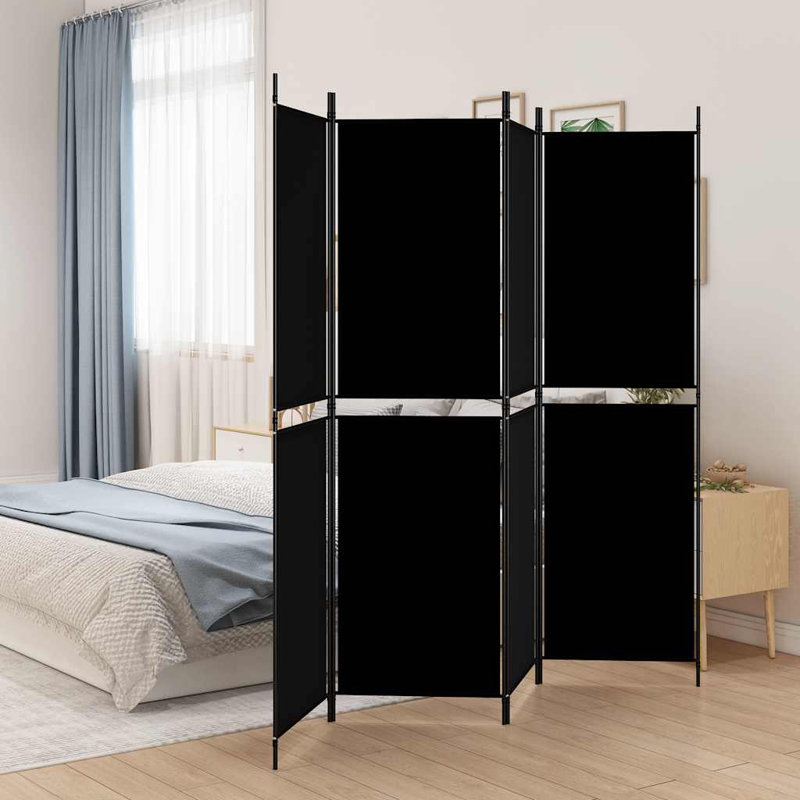 Cloison pliante Rikkea, 4, Noir, H 70,8 po x l 78,7 po
