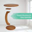 Table de bout ronde 18,9 po en forme de C, petit canapé, table d'appoint pour le salon ou la chambre à coucher, table de chevet rétro Boho avec placage en bois massif, imperméable et résistante aux égratignures, rétro