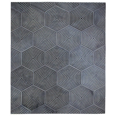 Tapis noir en peau de vache Optic