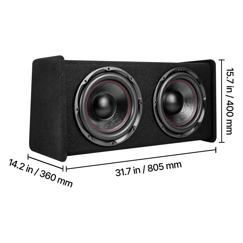 Ensemble de caisson de basse pour caisson de basse, 12 po, 490 W RMS, caisson de basse audio pour voiture et ampli, avec enceinte chargée, amplificateur séparé et ensemble de câblage, pour différents troncs de véhicules, systèmes audio de voiture