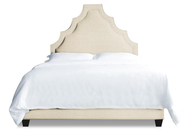 Lexi Velvet Bed, Full, Emanuel White