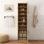 Armoire de salle de bain de 66 pouces avec portes en rotin et 4 crochets, armoires de salle de bain étroites avec tablettes réglables