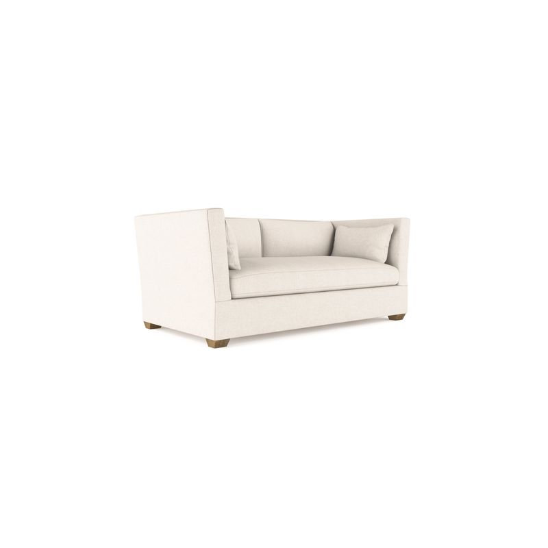 Rivington Flare Square Track-Arm Loveseat, Ebony, Vintage Leather Alabaster, 31" H x 72" W x 37" D
