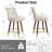 Swivel 24.00'' Counter Stool, Counter Height Bar Stools, 360°Swivel Upholstered Barstools with Back and Footrest for Kitchen Island, Solid Wood Legs-98346406