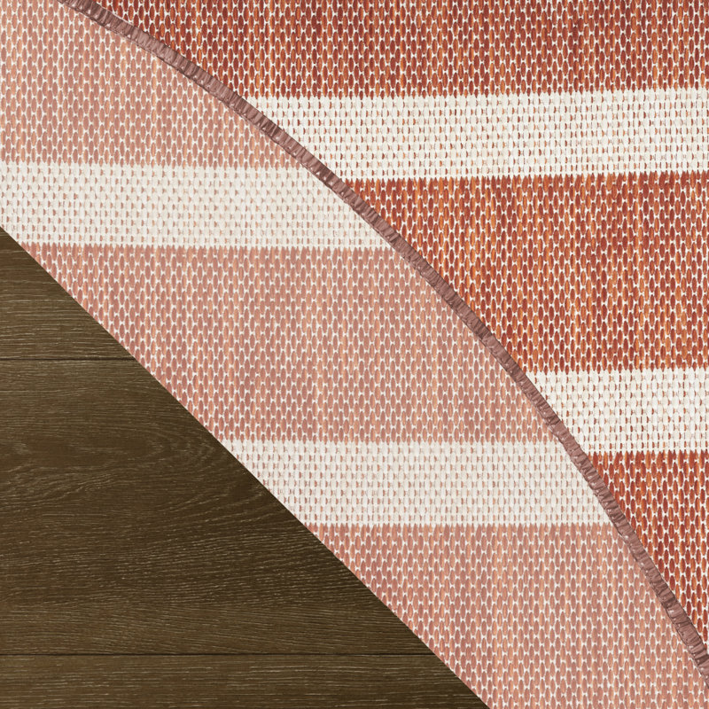  Positano 4' x Round Terracotta Ivory Modern Rug, Round 4'