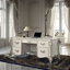 Bureau à domicile Antoine, 5 tiroirs, bois blanc perle doré, 74 po